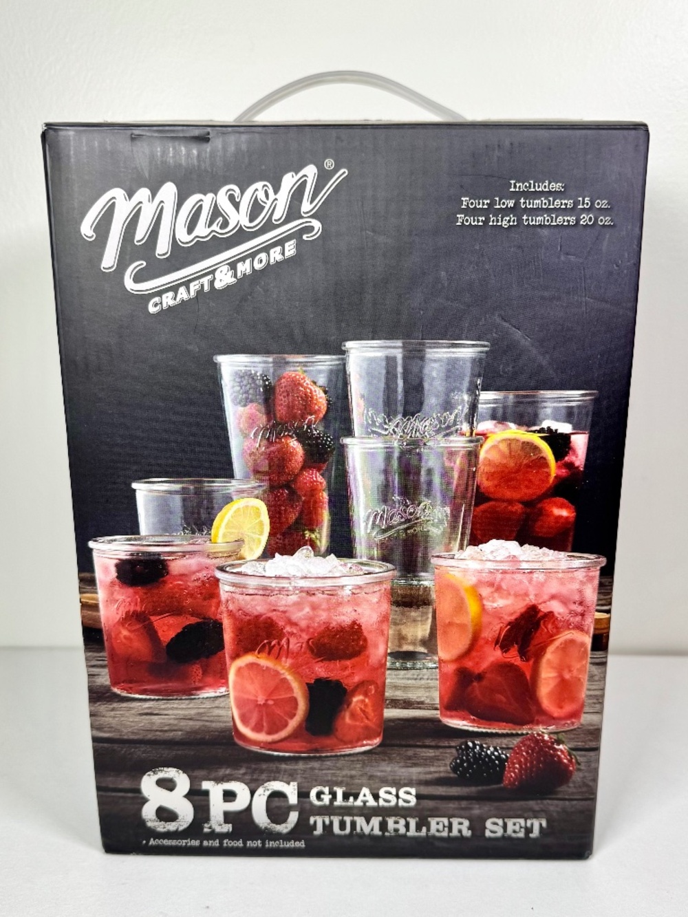 Mason Craft and More 8 Piece Glass Tumbler Set - New in Box! Viral TikTok Fave